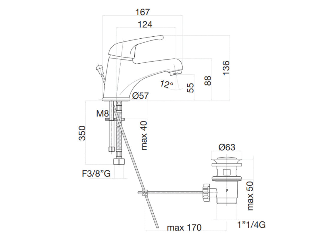 King Basin Mixer with Pop‑Up Waste