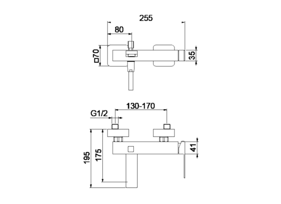 Kube Bath Mixer – Without Shower Set