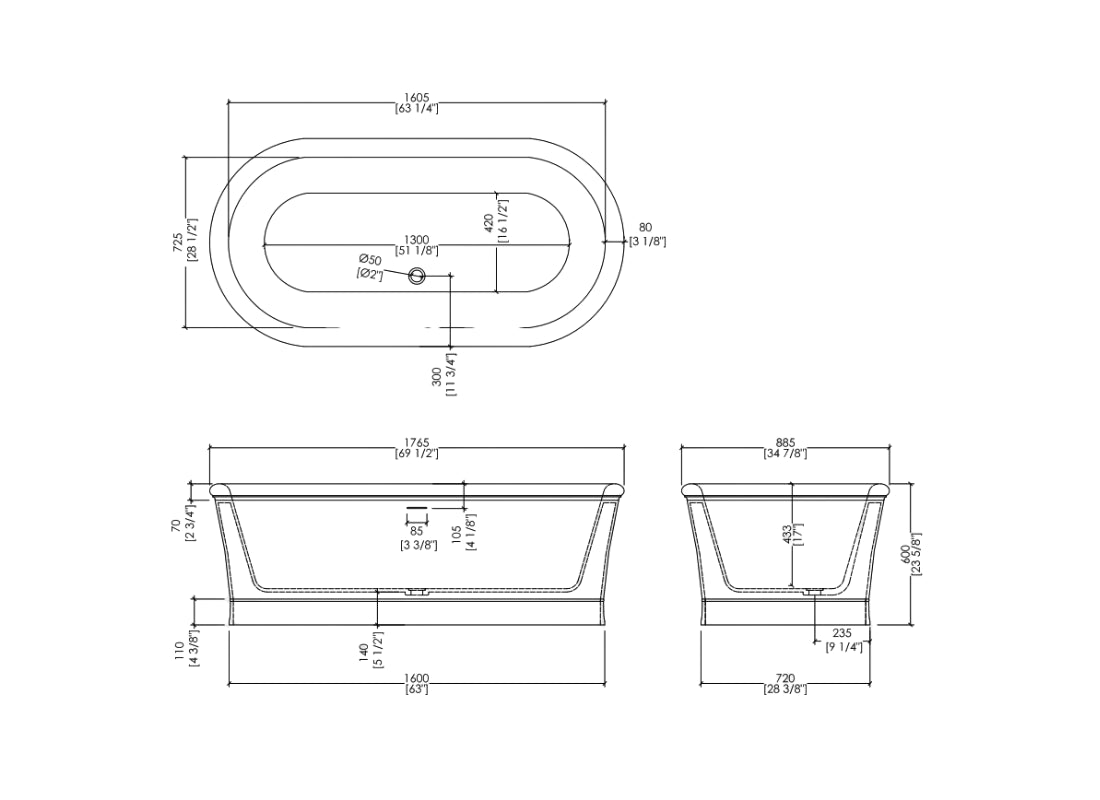 Celine Bathtub White Tec White