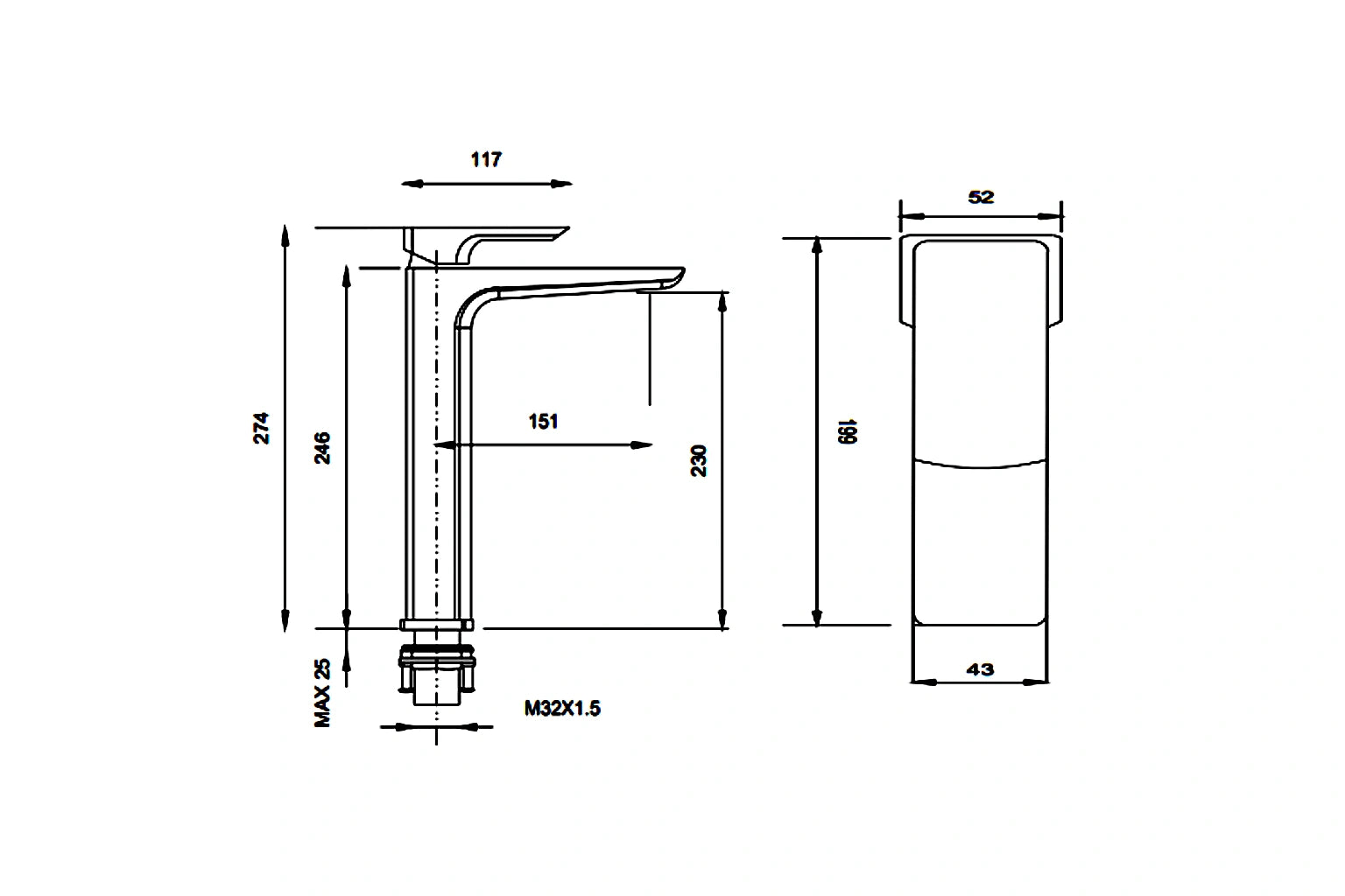 Sapphire Art Basin Mixer with Pop-up Waste