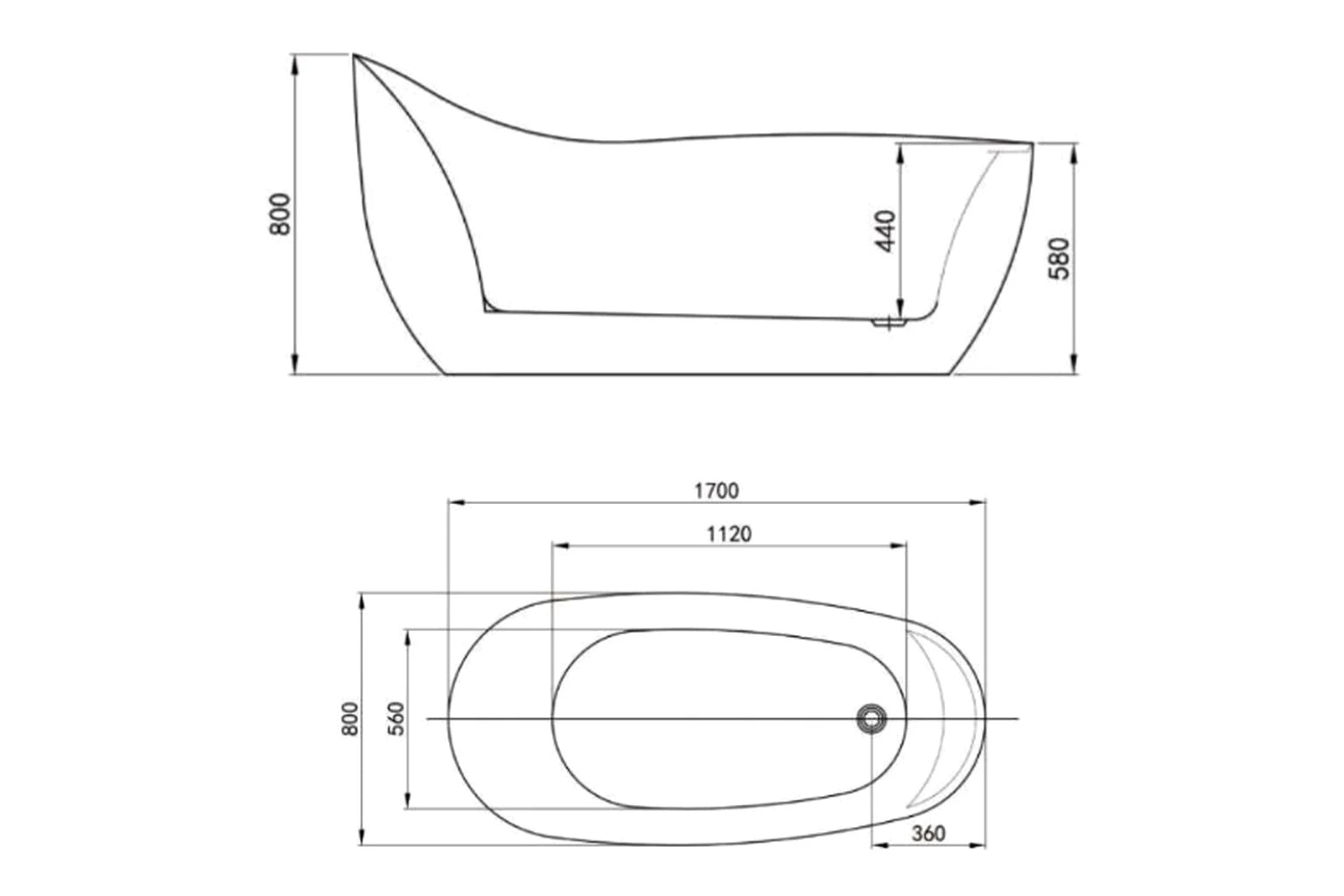 Salva Free Standing Acrylic Bathtub