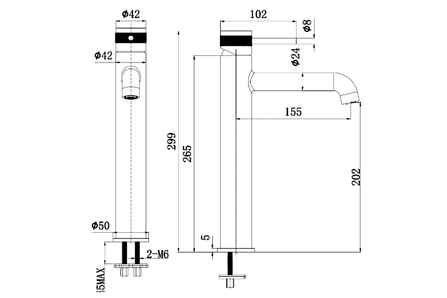 Spain Tall Basin Mixer with Pop-up Waste