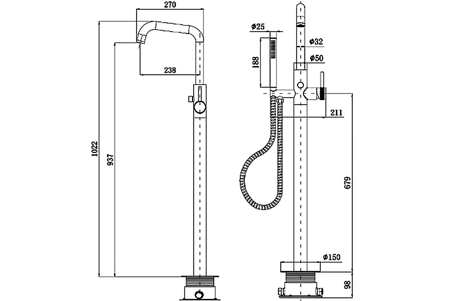 Spain Freestanding Bath Shower Mixer