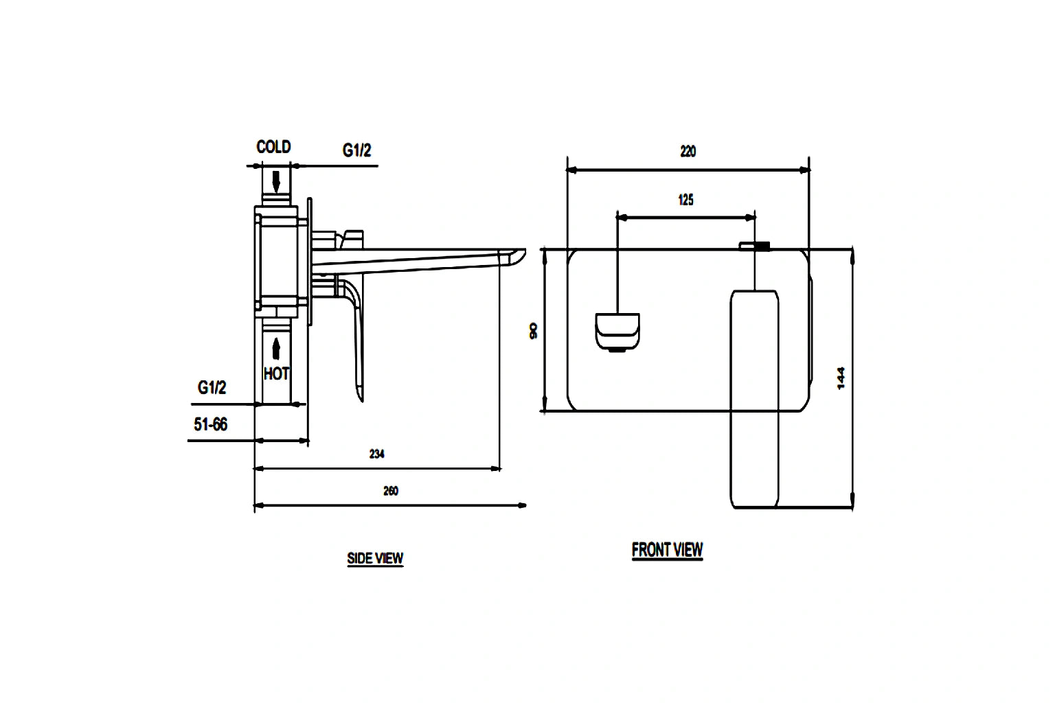 Sapphire Concealed Basin Mixer with Spout