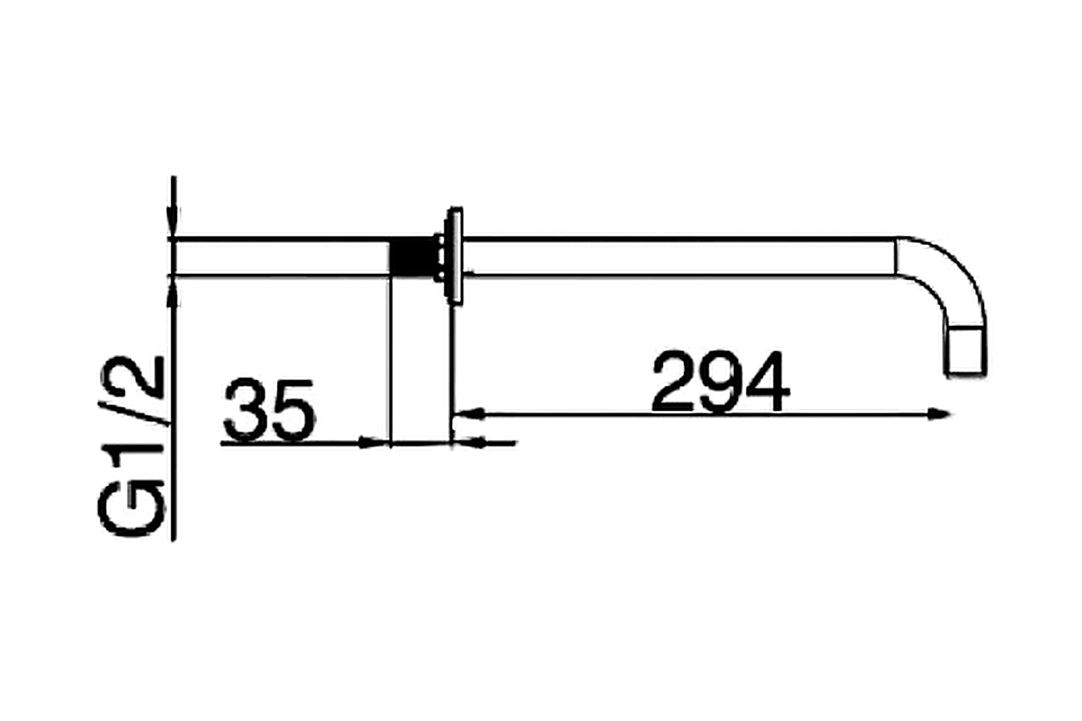 Spain Brass Wall Mounted Shower Arm 300mm