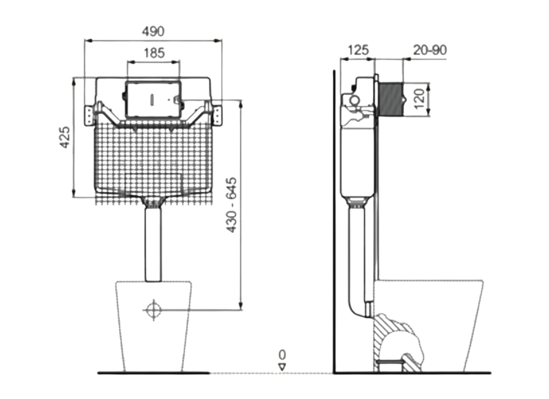 ProSys 120 M Built-In Tank, Concealed Dual-Flush Cistern