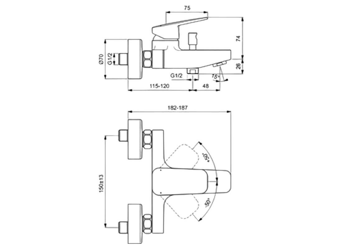 Ceraplan Bath Shower Mixer Chrome