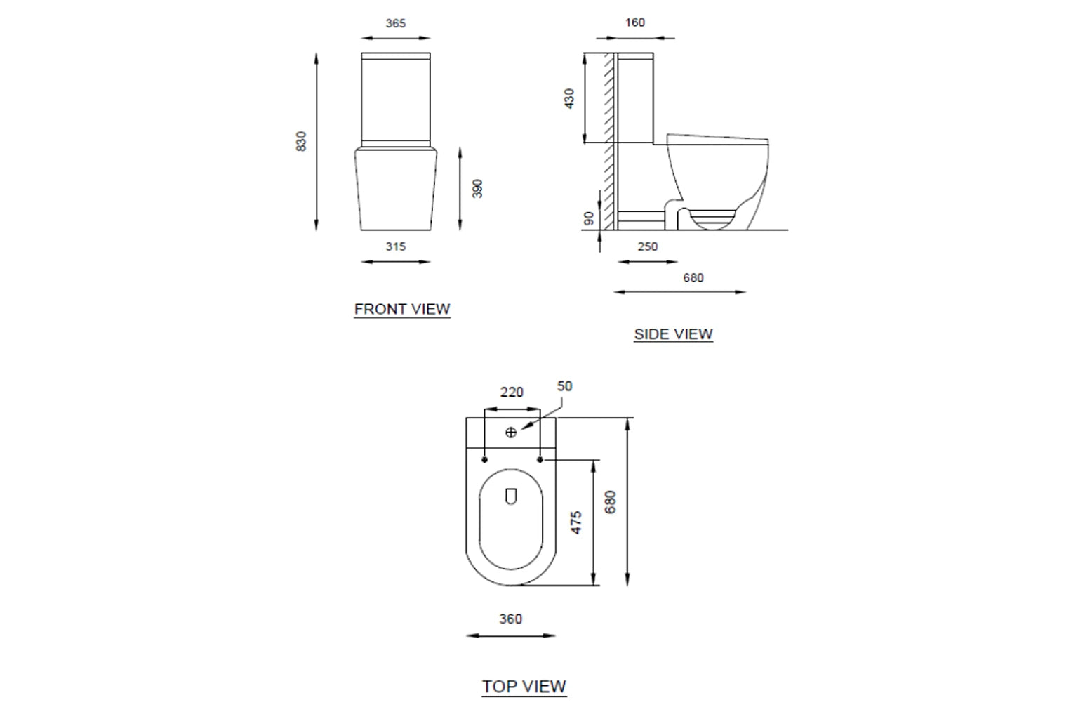 Sapphire Closed Coupled Water Closet Set P Trap