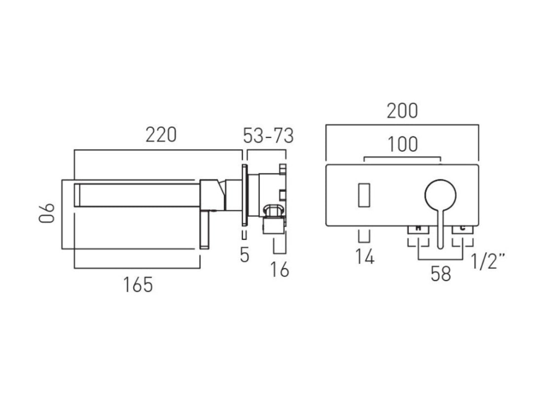 Edit 2-Hole Wall Mounted Single Lever Basin Mixer