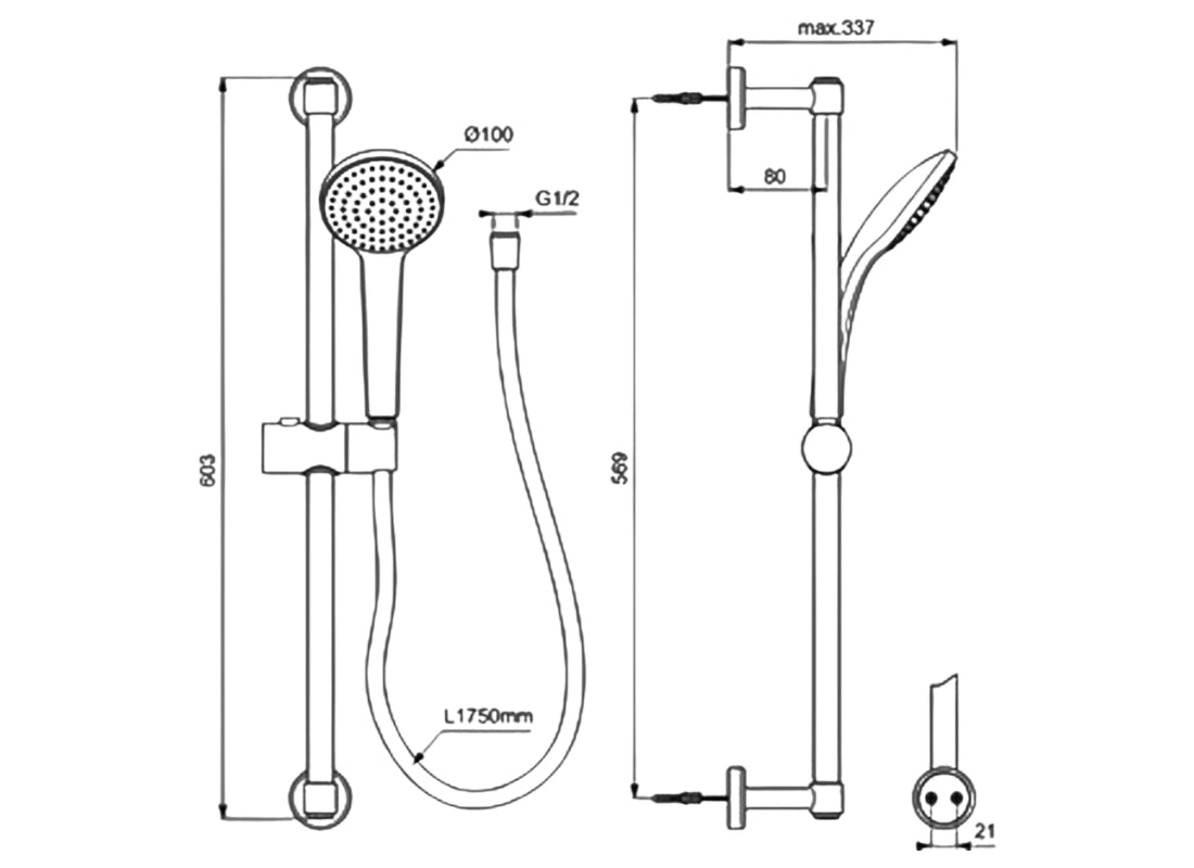Idealrain Soft Shower Kit with Hand Shower