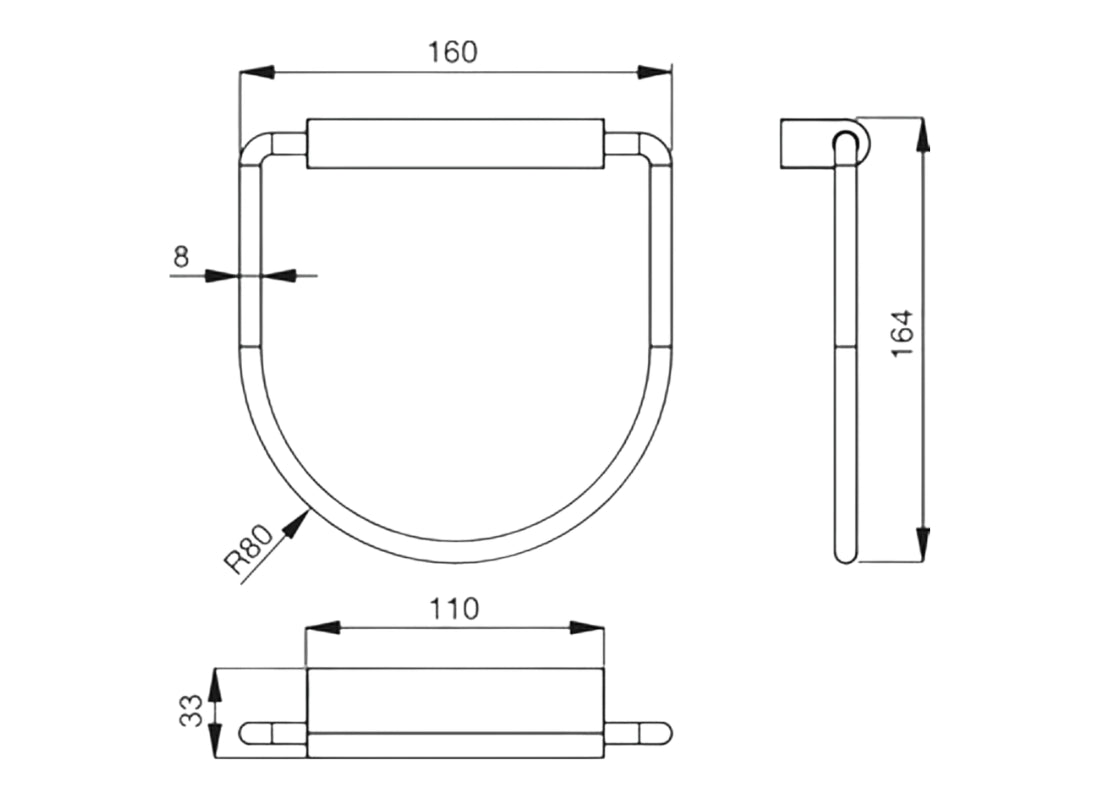 Connect Round Chrome Towel Ring N1384
