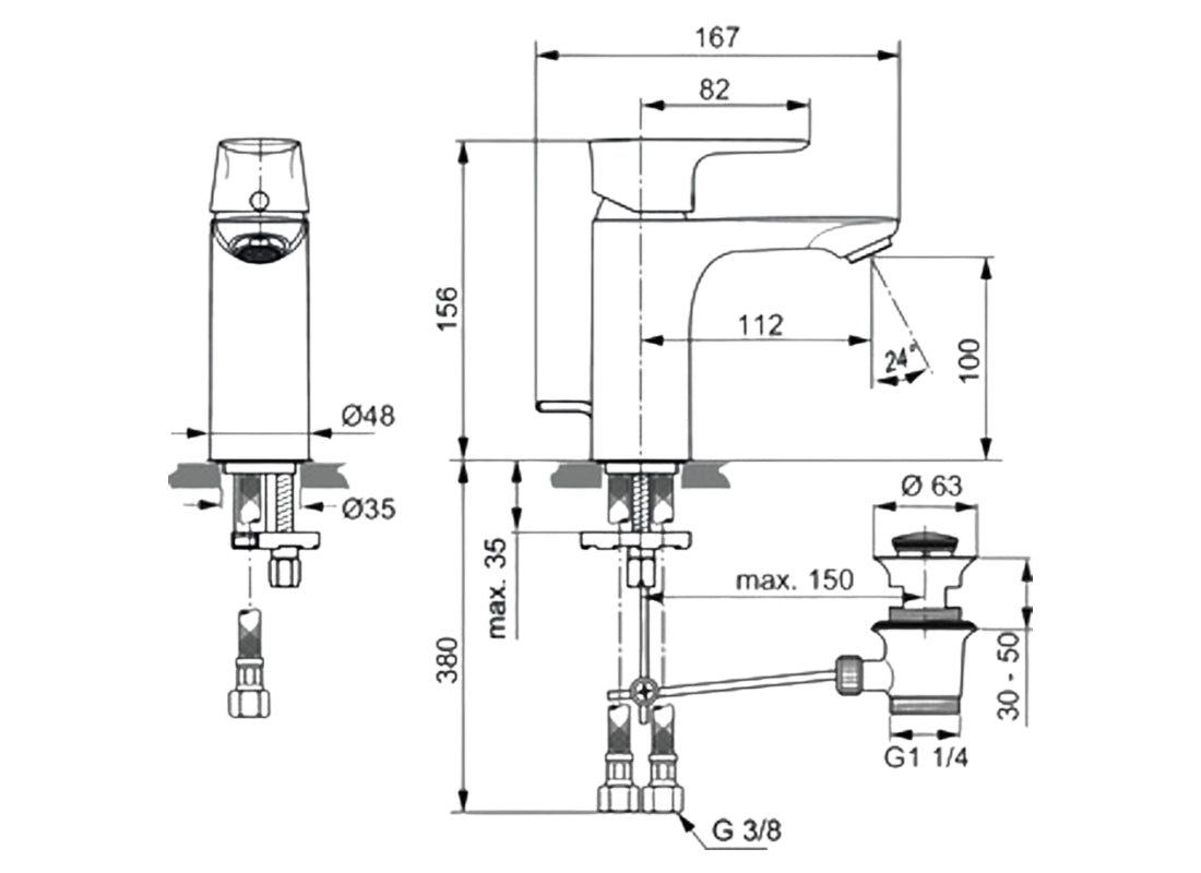 Connect Air Basin Mixer with Pop-Up Waste