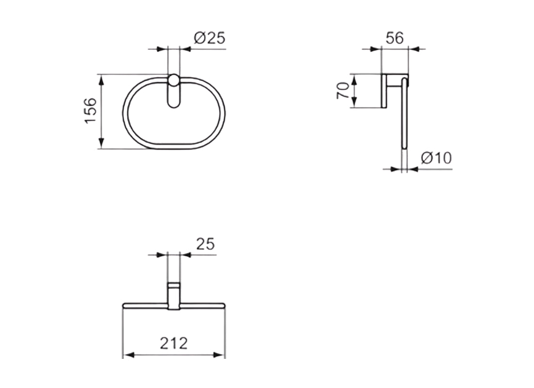 Conca Towel Ring Round Wall Mounted