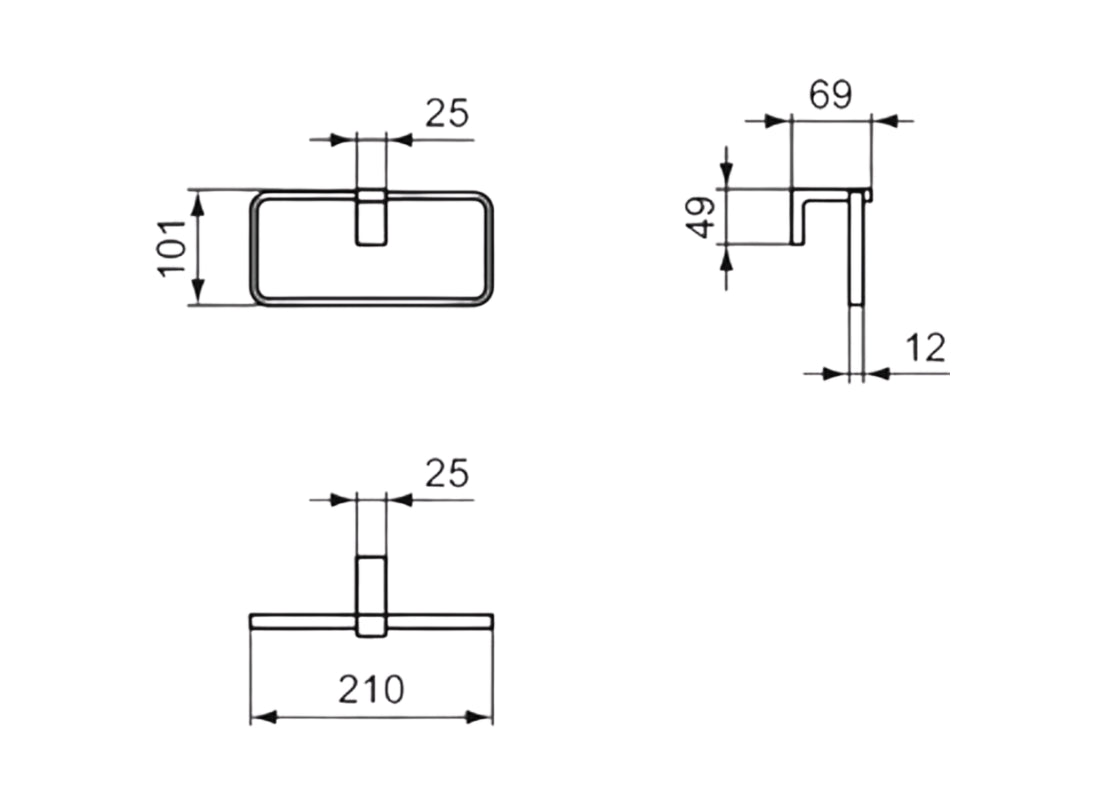 Conca Towel Ring, Square