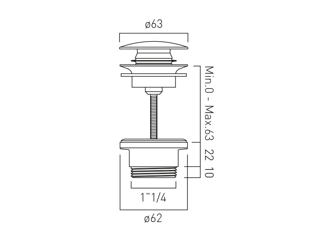 Universal Basin Pop -Up Waste