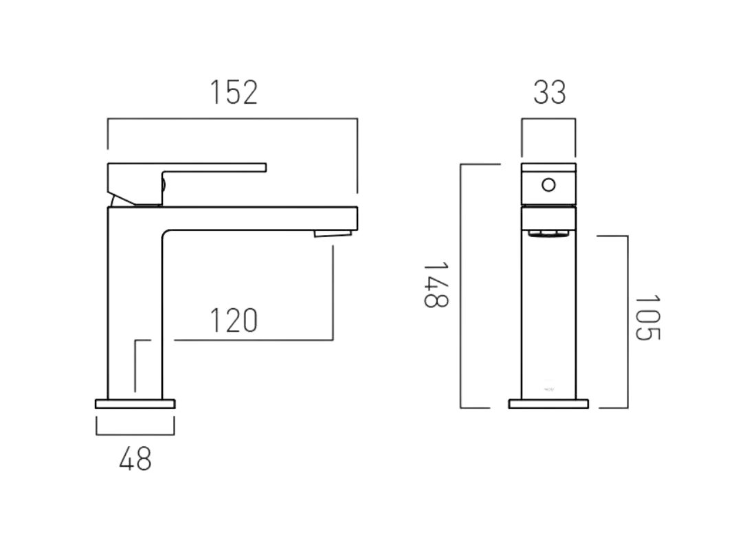 Notion Slimline Mono Basin Mixer, 5 L/min Basin Tap