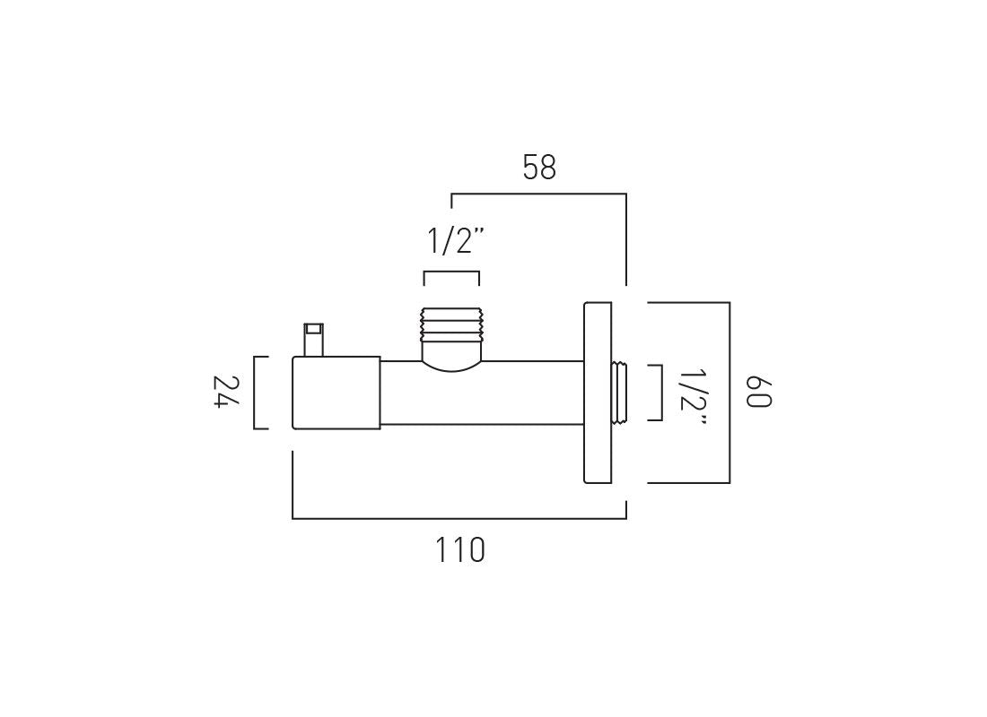 Quarter Turn Angle Valve with Internal Filter 1/2