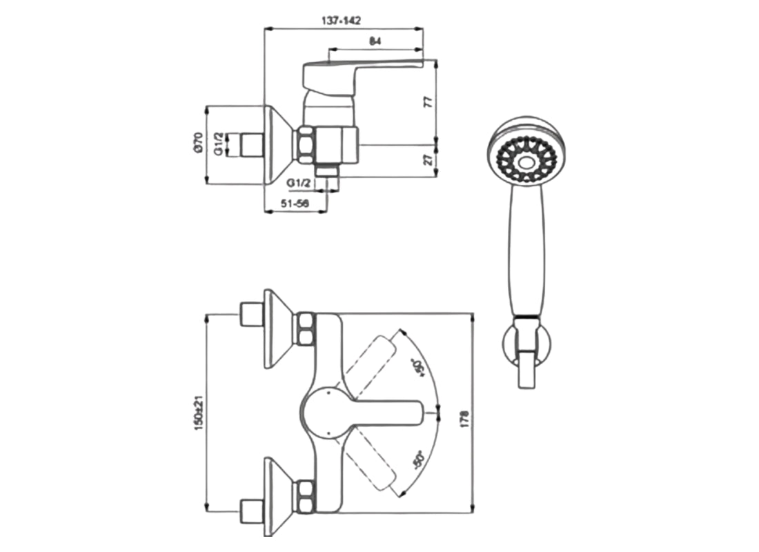 IdealStream Exposed Shower Mixer with Kit