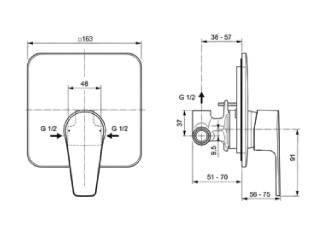 Cerafine D Built-In Shower Mixer