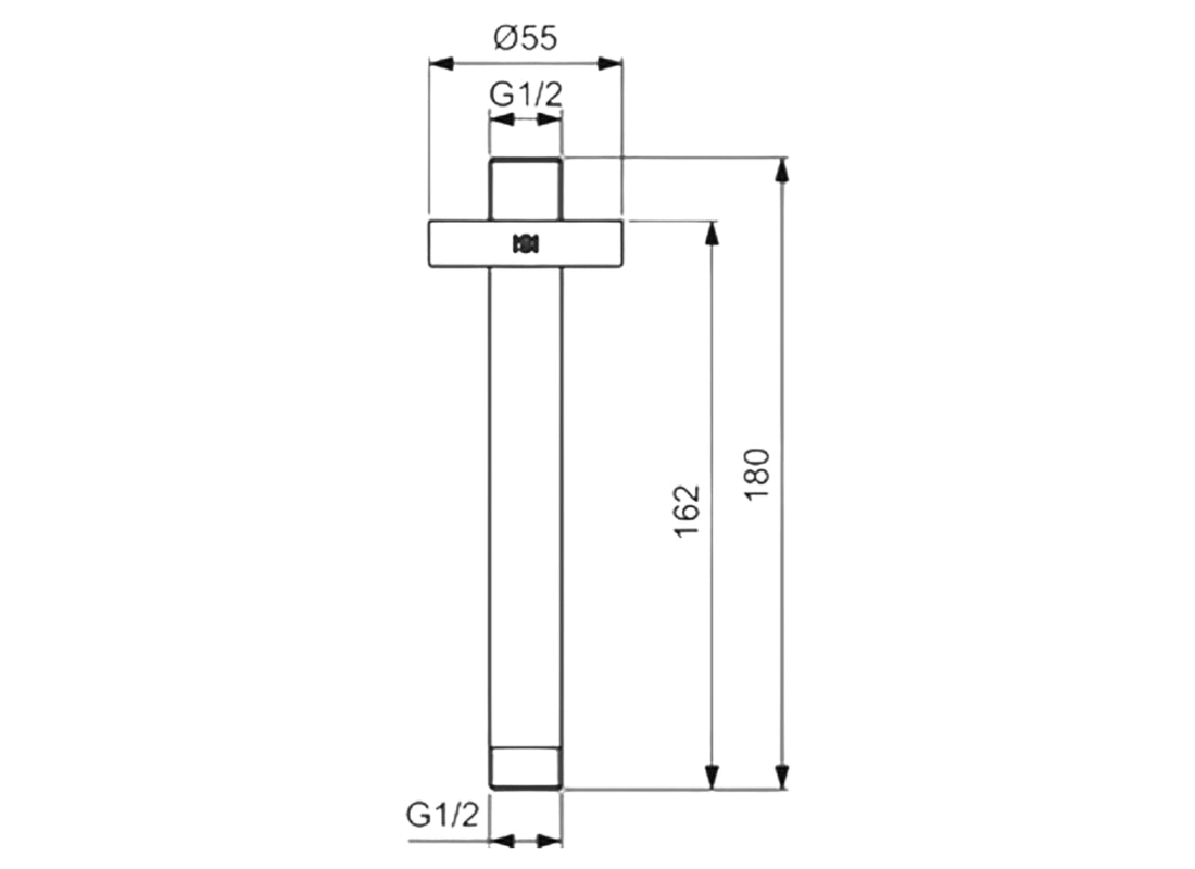 IdealRain L1 Ceiling Arm 150 mm Ideal Standard Overhead Shower Arm for Rainshowers