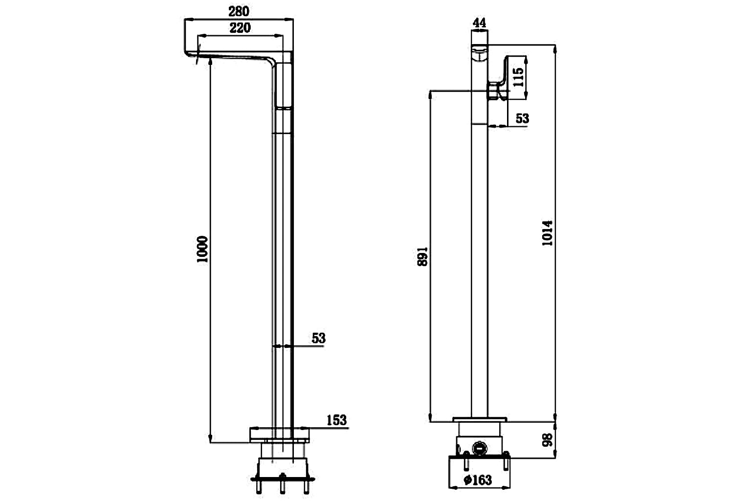 Sapphire Freestanding Basin Mixer