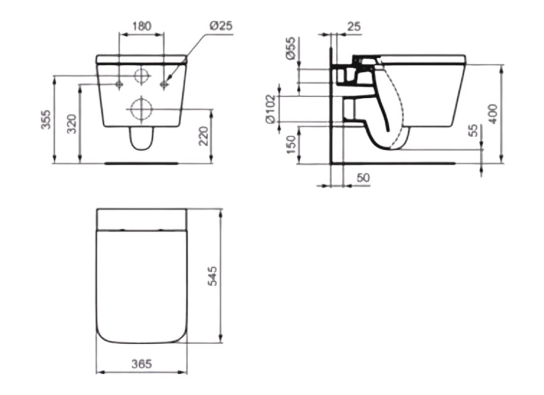Blend Cube Wall-Hung Toilet Bowl
