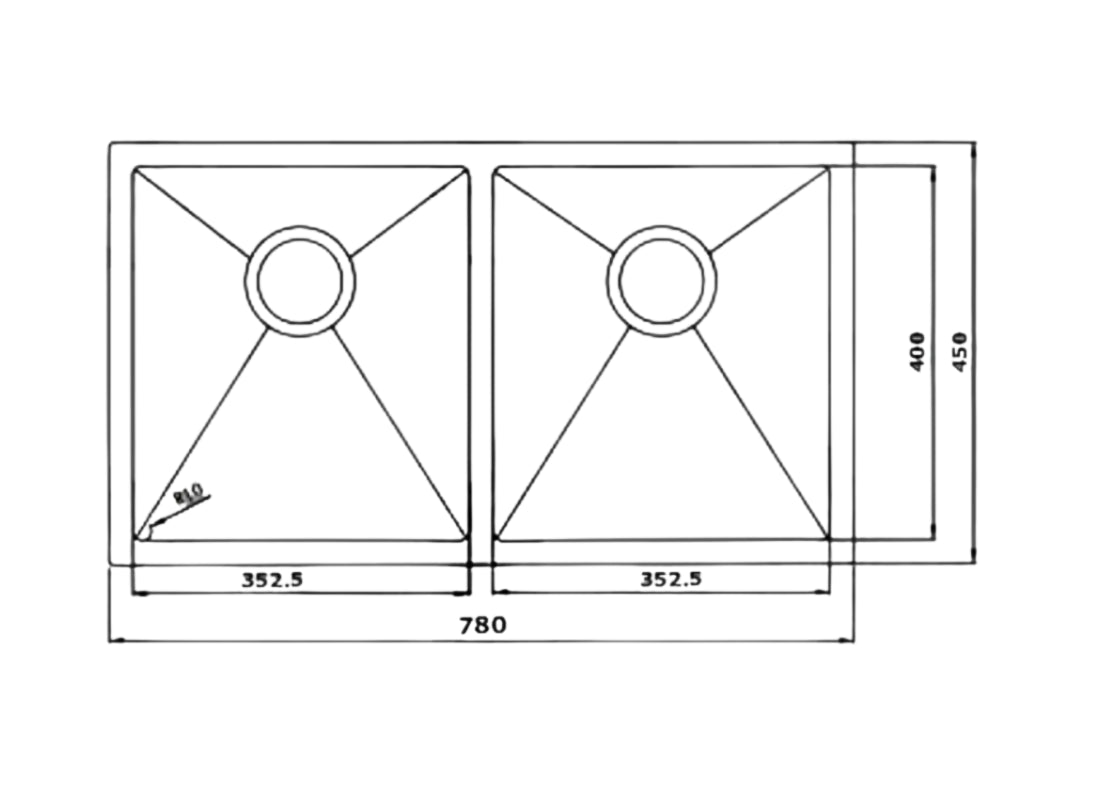 Double Bowl Kitchen Sink with Fittings and Bottle Trap