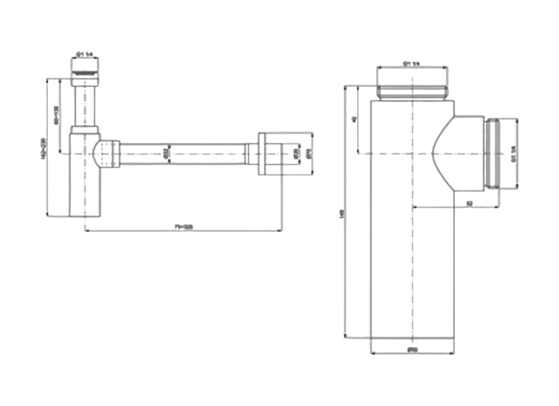 Contemporary Bottle Trap 75 mm Seal