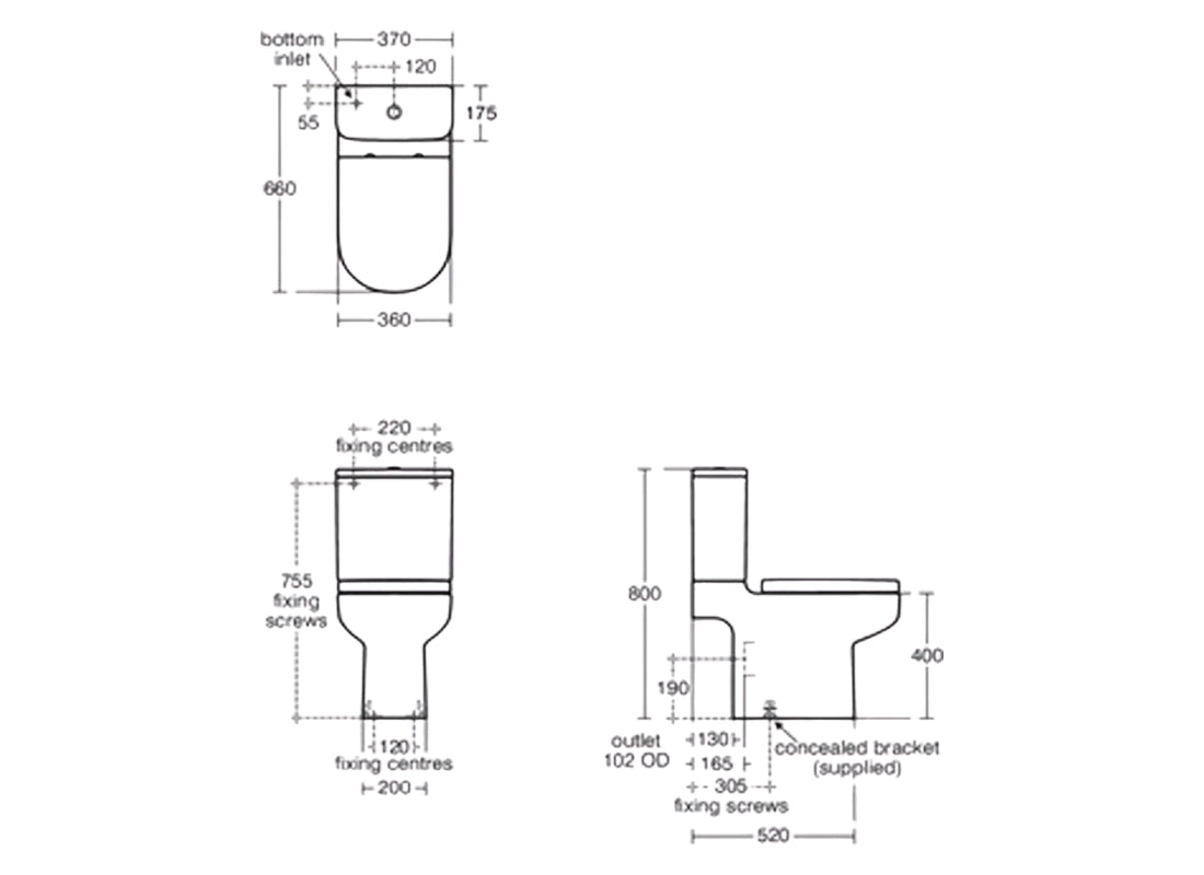 Playa Close Coupled Cistern, Dual Flush 4/2.6L