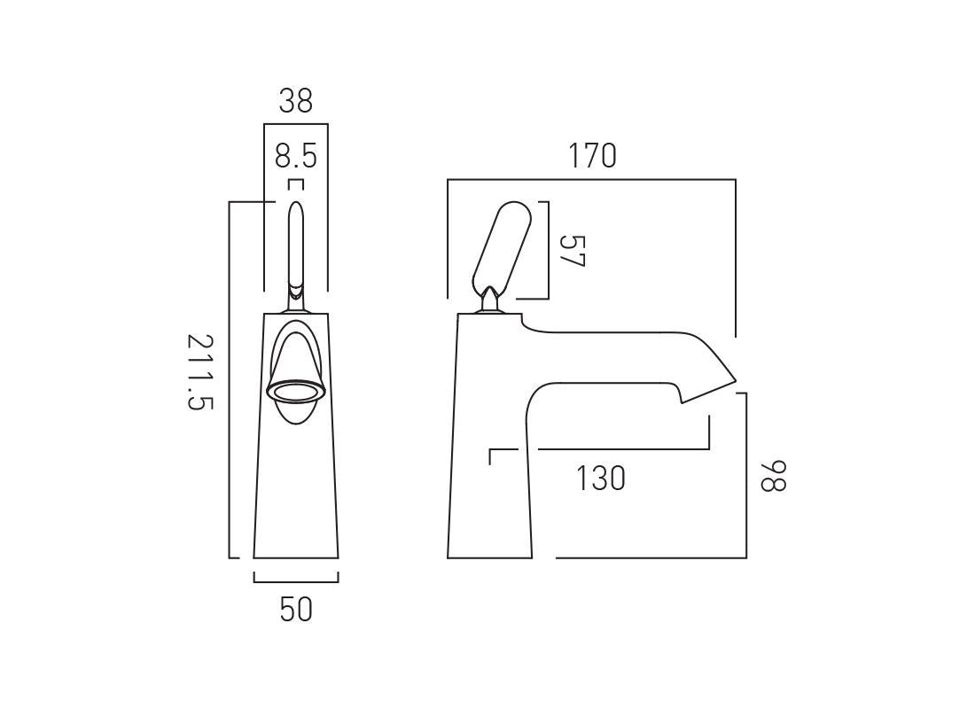 Arrondi Mono Basin Mixer Smooth Bodied