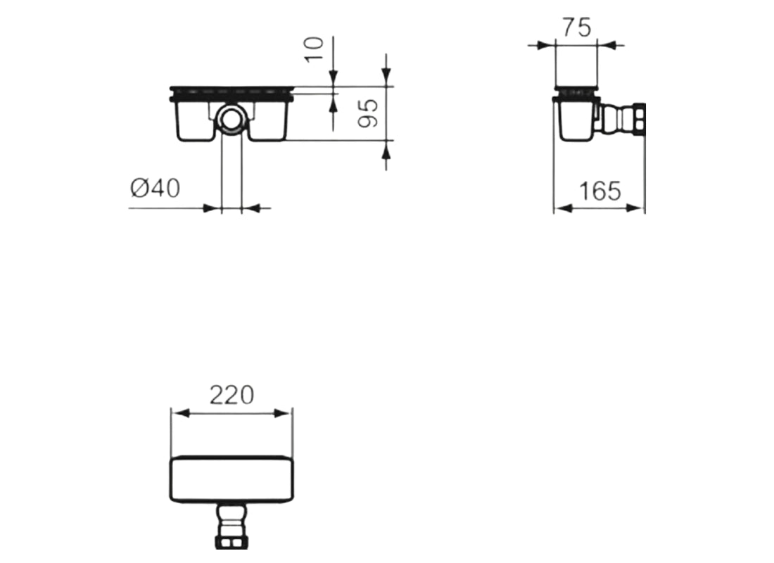 Ultraflat New Rectangular Shower Waste with Cover