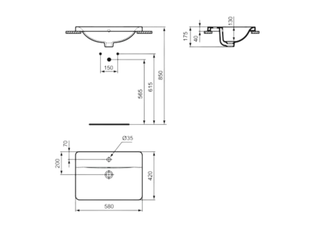 Connect Countertop Basin 58x42