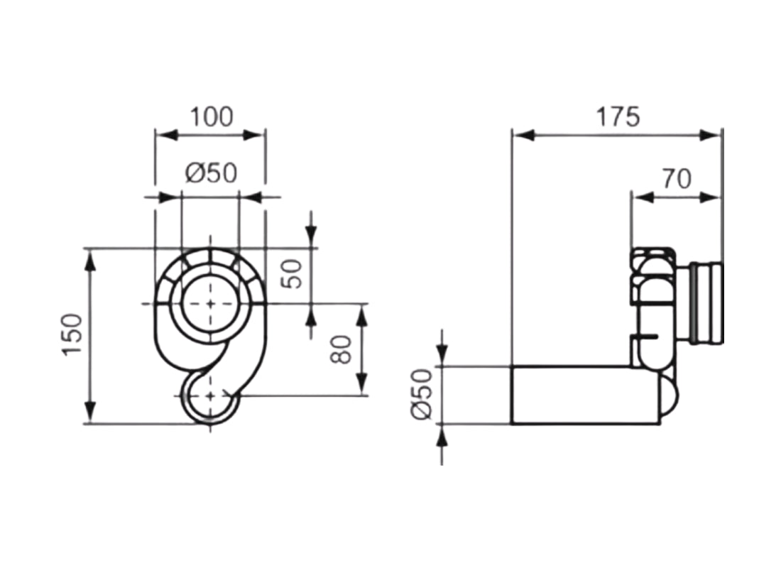 Ideal Standard K8223 Urinal Waste Horizontal Outlet