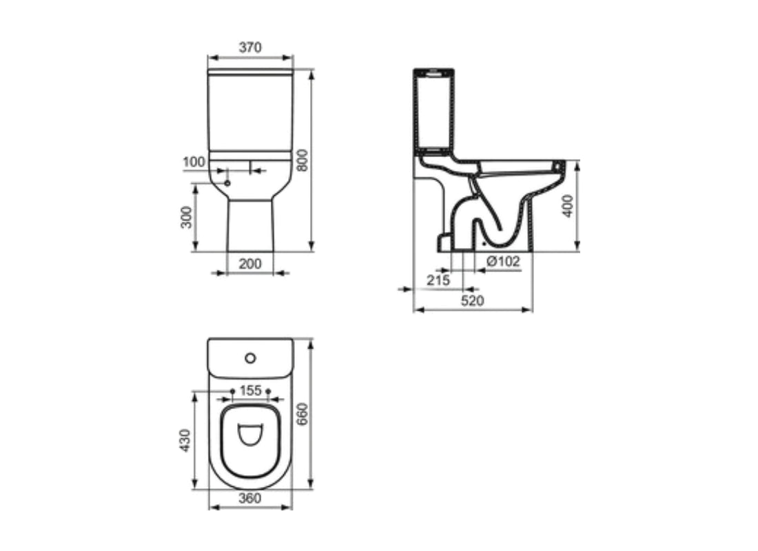 Playa Close-Coupled Open Bowl