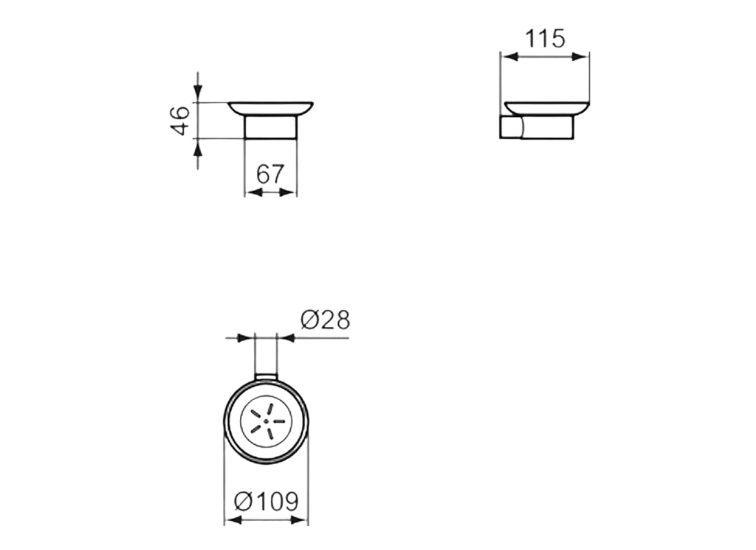 Conca Soap Dish Round, Wall Mounted