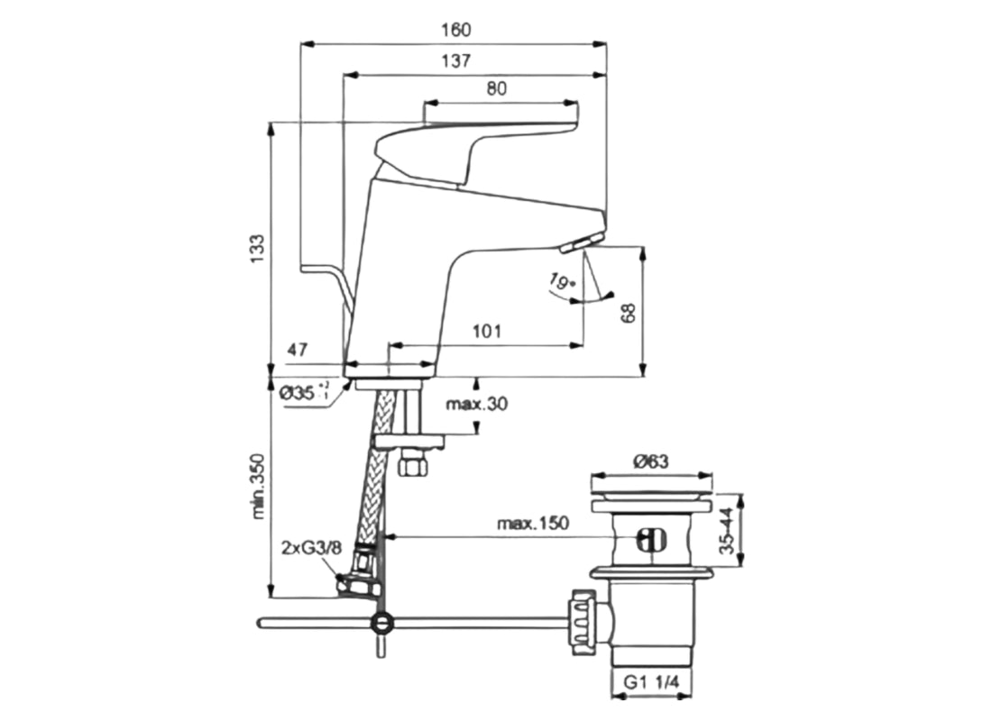 Ceraflex Basin Mixer 5L/min