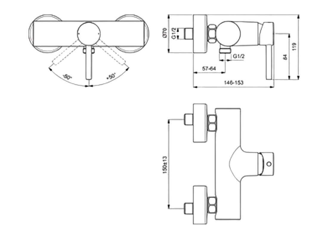 Ceraline Exposed Shower Mixer BC200AA