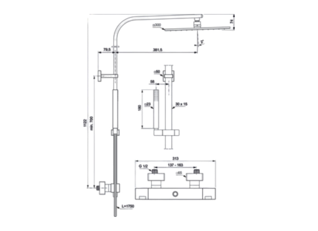 Ceratherm C100 Exposed Shower System