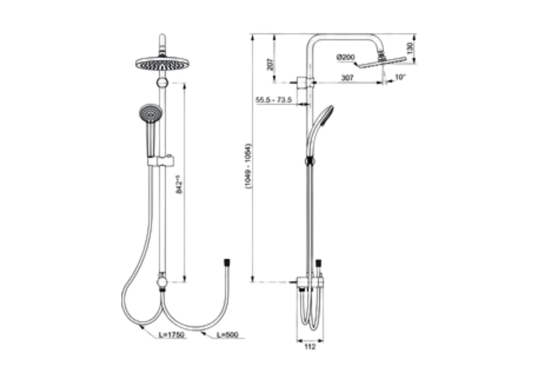 Idealrain Exposed Shower System Chrome A6281AA