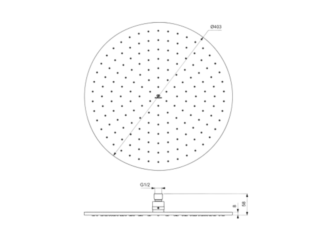 Idealrain Round Rain Shower 400 mm