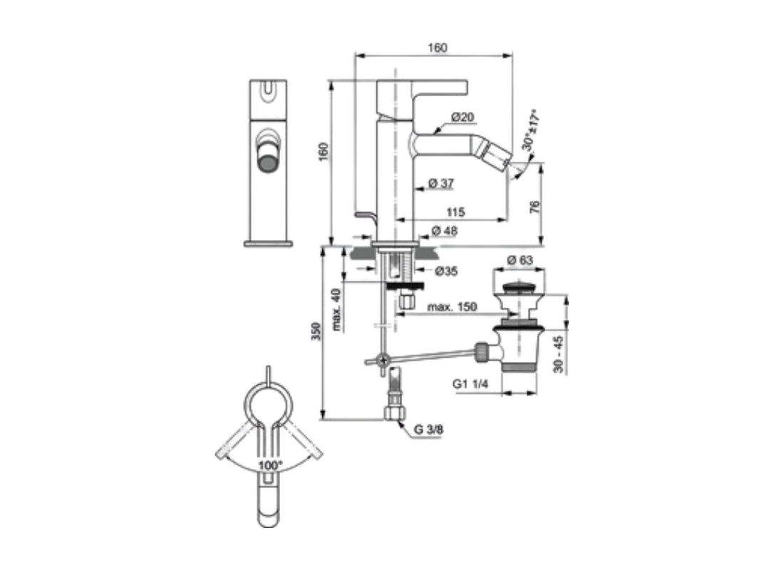 Joy Bidet Mixer Chrome