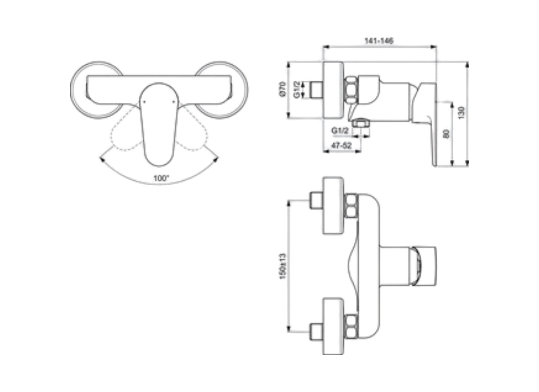 Cerafine O Exposed Shower Mixer BC499XG
