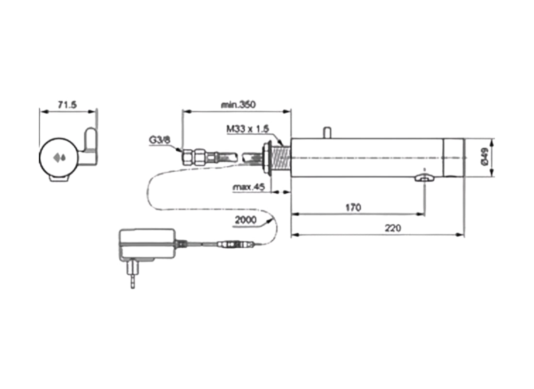 SensorFlow New Electronic Basin Mixer, Wall-Mounted - Mains Operated