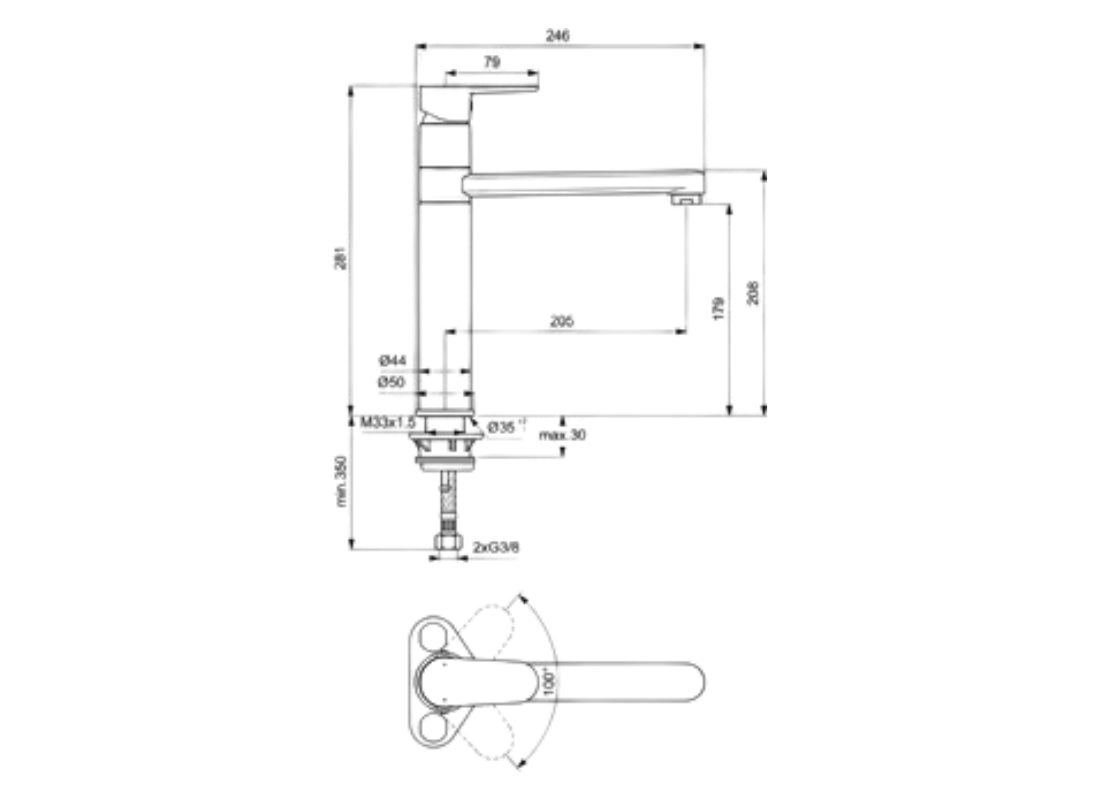 Cerafine O Sink Mixer H180