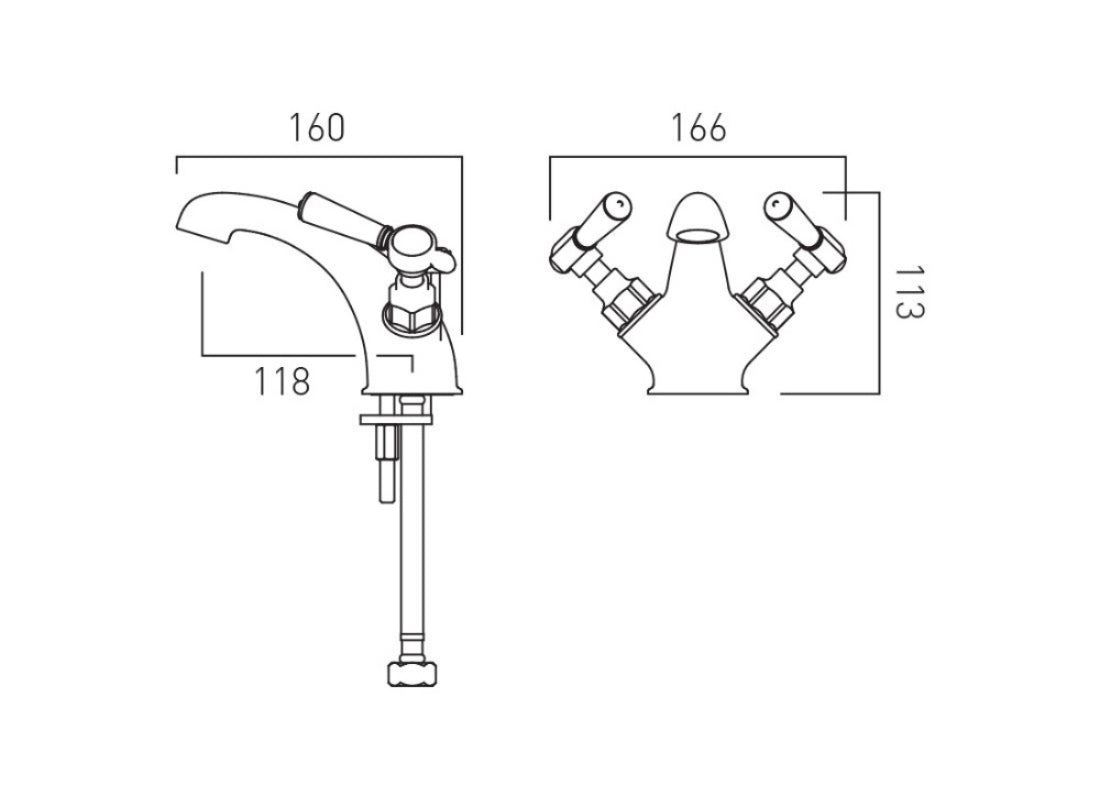 Axbridge Lever Handle Mono Basin Mixer with Pop-Up Waste