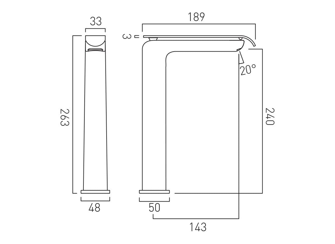 Kovera Extended Mono Basin Mixer