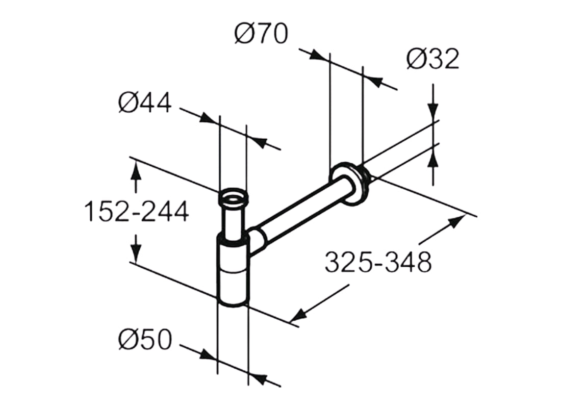 Bottle Trap Adjustable Siphon PVD Finish