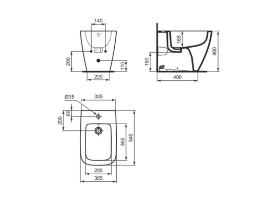 i.life B Back-To-Wall Bidet