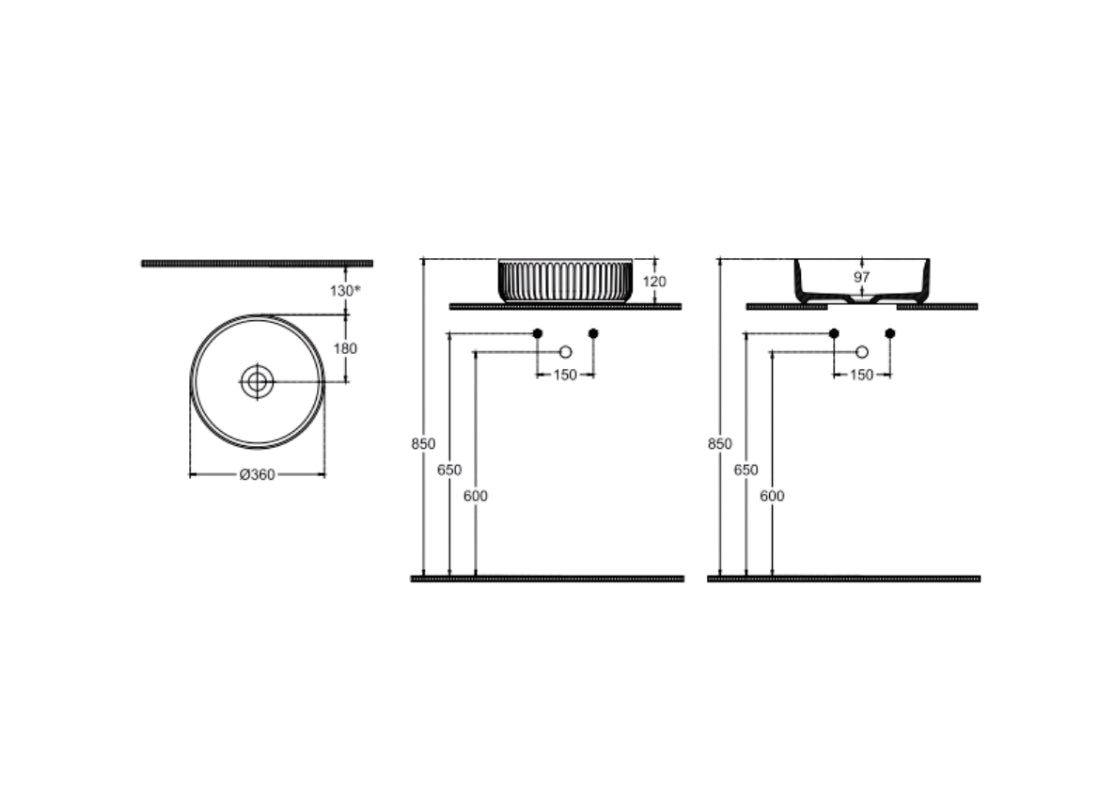 Ion Countertop Washbasin 36 cm