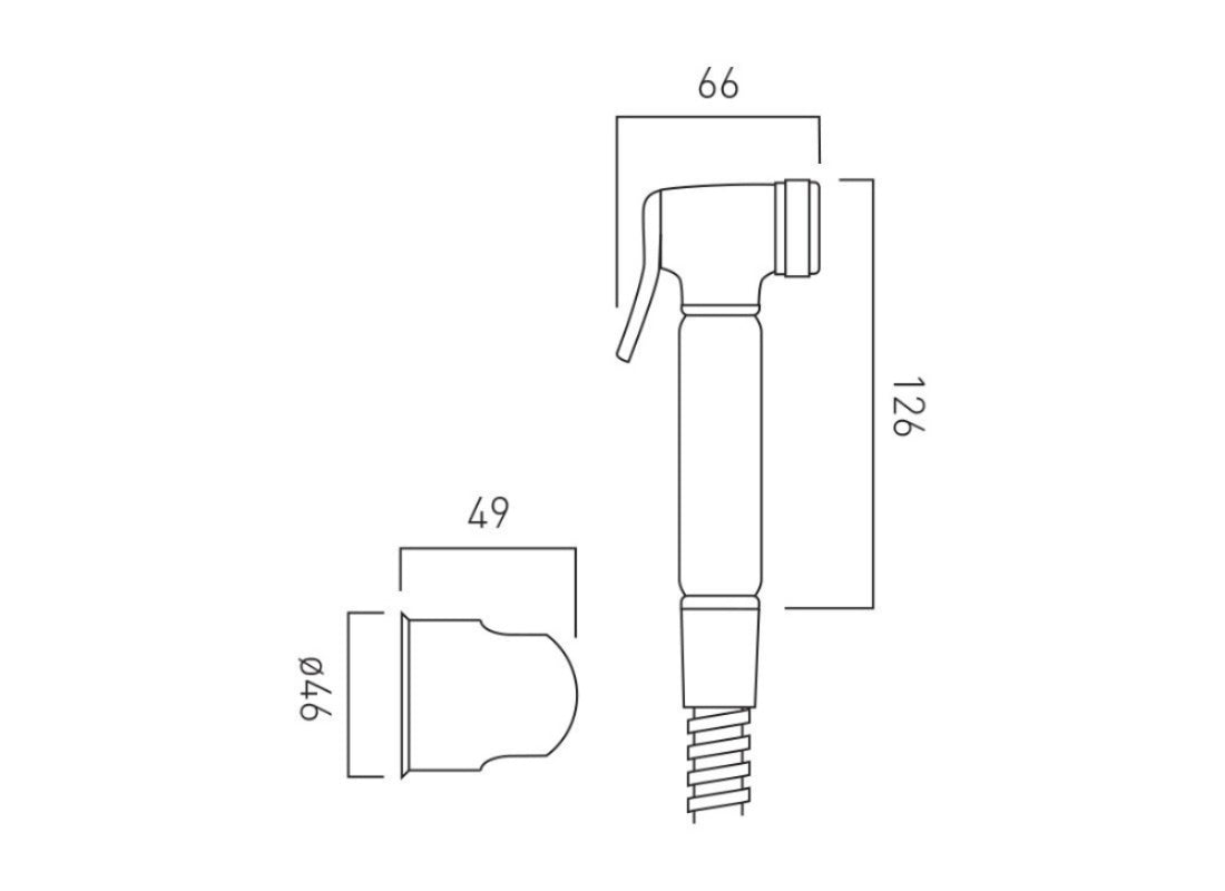 Luxury Shattaf Hand Set with 100 cm Hose & Wall Bracket